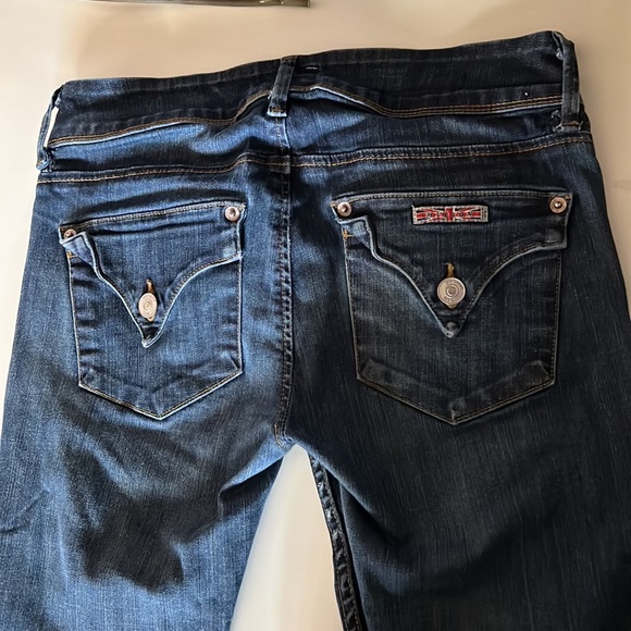 Hudson skinny jeans. They sit low wasted, and have a little bit of wear. - Picture 3 of 5